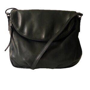 Margot Adelle Leather Crossbody Hobo Bag Boho Fold Over Bucket Zipper Flap Purse